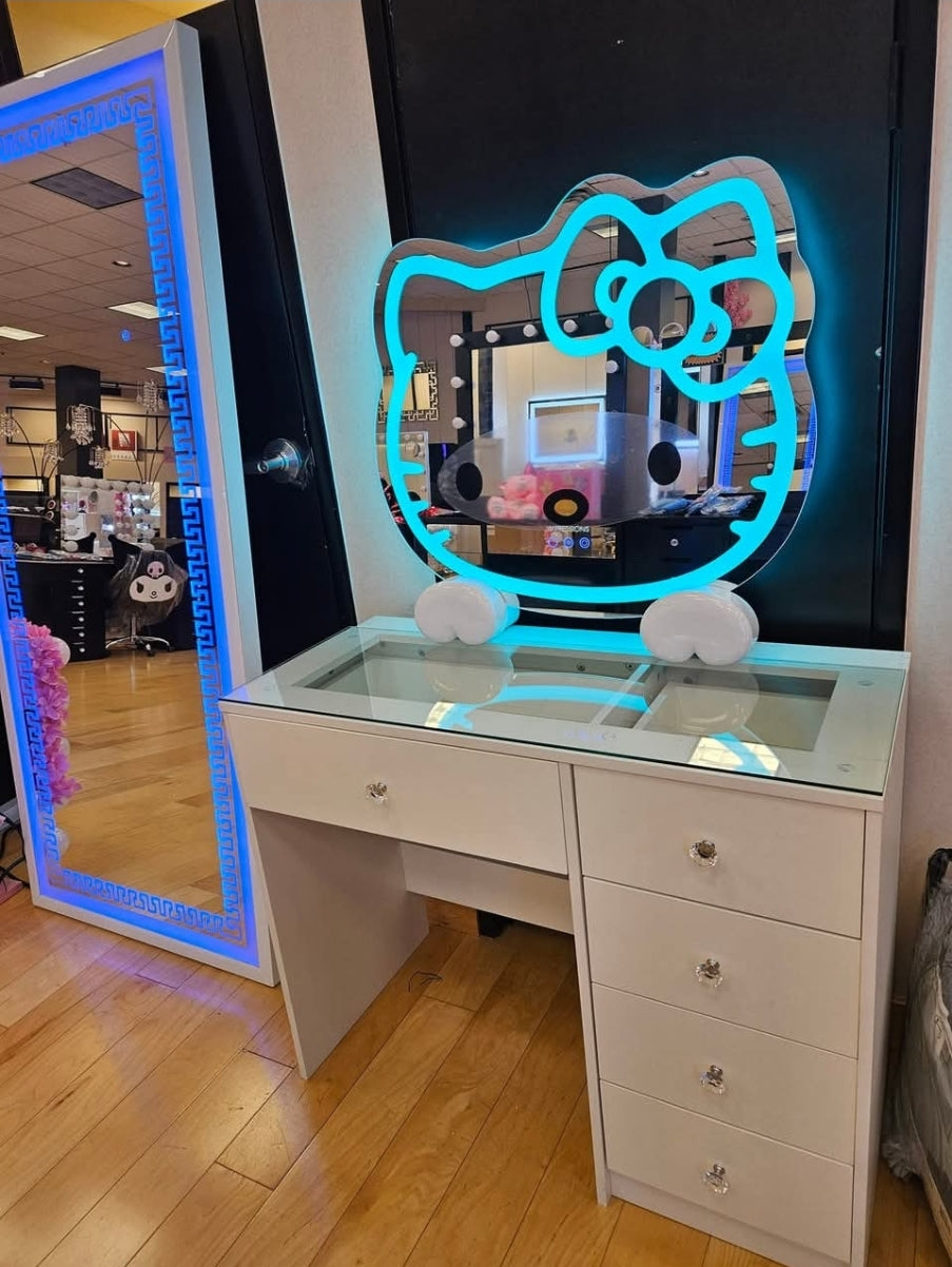 Hello kitty vanity mirror and desk